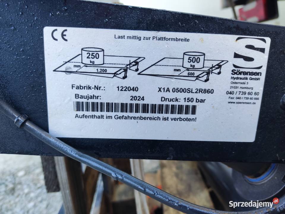 Winda załadowcza Sorensen 2024r 500 sprzedam