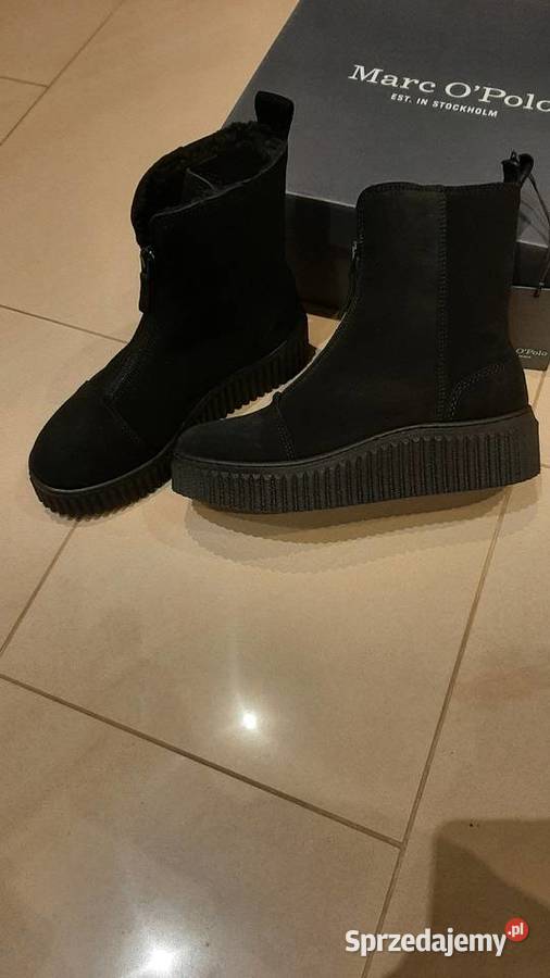Botki Skórzane Damskie Marc OPolo 37 Czarne Nowa Sól