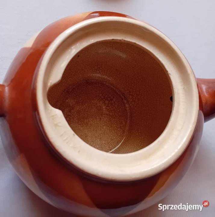 Imbryk art deco Spritzdekor ogniotrwały Karl Koźminek