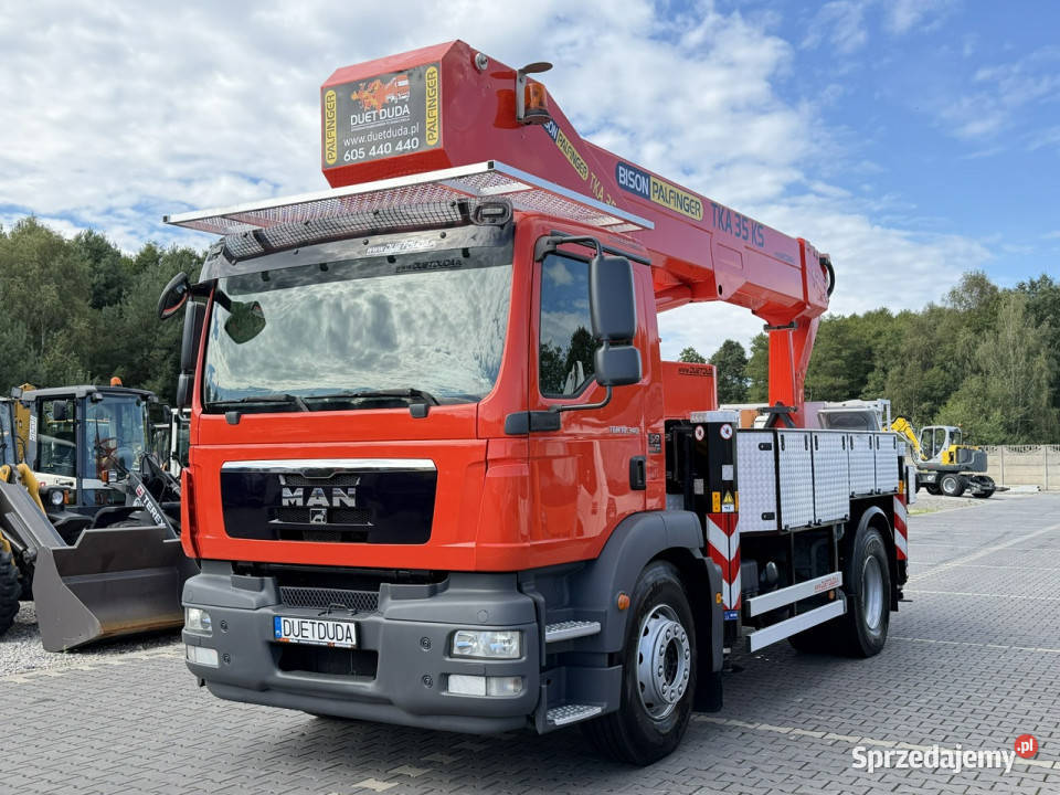 MAN TGM 18340 Zwyżka BISON Palfinger 35 KS Motoryzacja Widełki