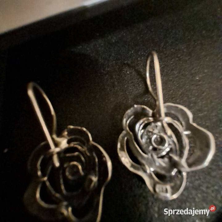 Śliczne stare kolczyki srebro 925