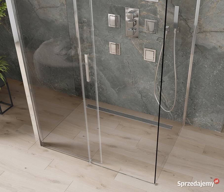 KABINA 3 ŚCIENNA Trójścienna PRYSZNICOWA 8mm Wyposażenie wnętrz