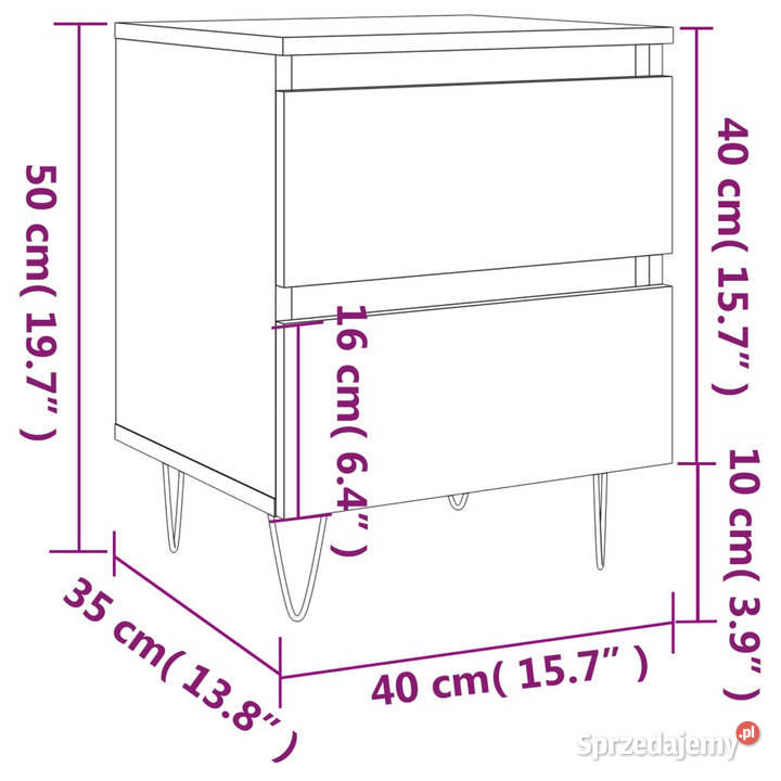 Szafki nocne 2 przydymiony dąb 40x35x50 WM826887 Warszawa sprzedam