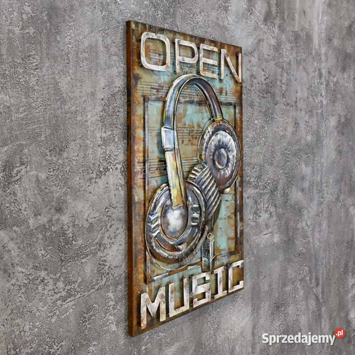 Obraz metalowy 3D LOFT MUZYKA RECORD 60x90 Dekoracje i ozdoby Chmielnik