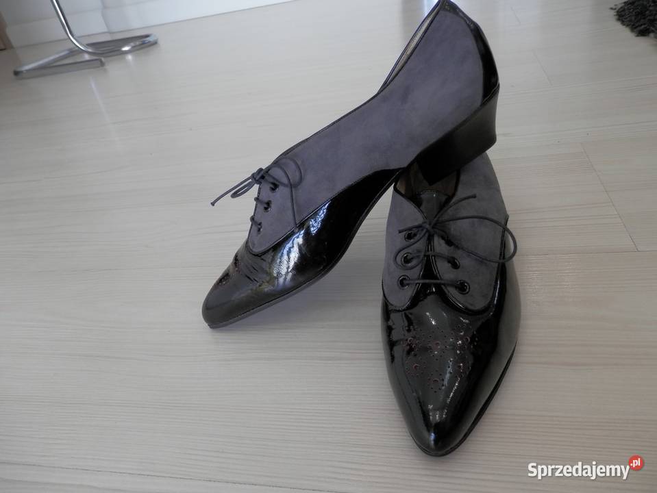 Buty Damskie Włoskie Czółenka Jazzówki Oksfordki