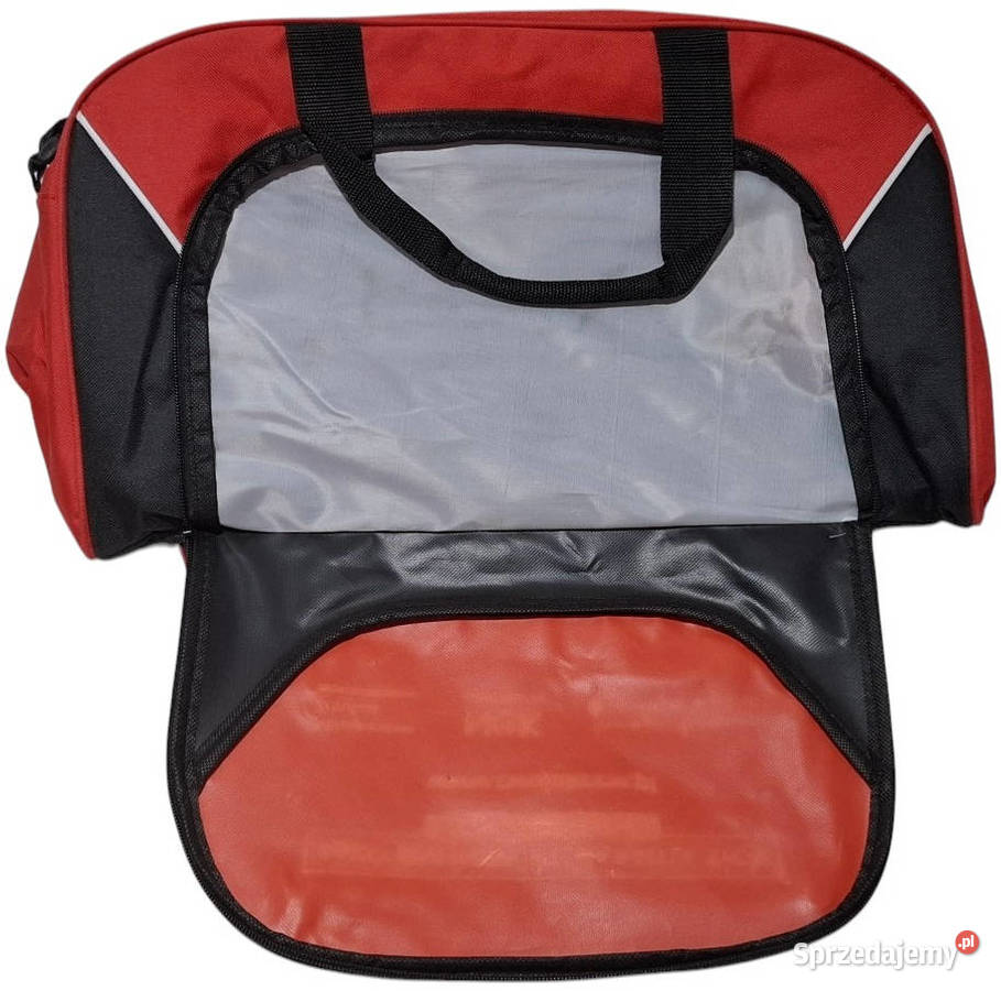 Torba sportowa czerwonoczarna 22x27x45 Czeladź