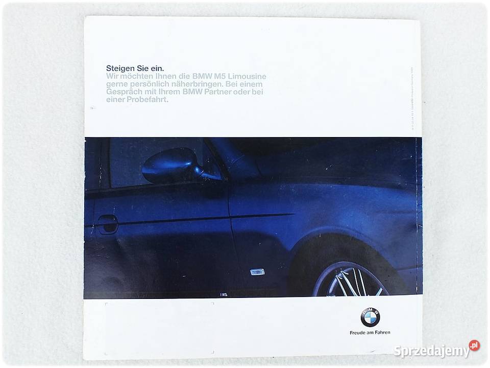 BMW M5 Limousine E39 Książka Album Prospekt z Rok wydania 1999 Żary