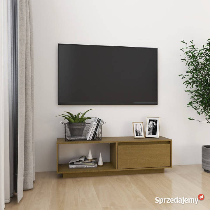 Szafka pod TV miodowy brąz 110x30x335 drewno Warszawa sprzedam