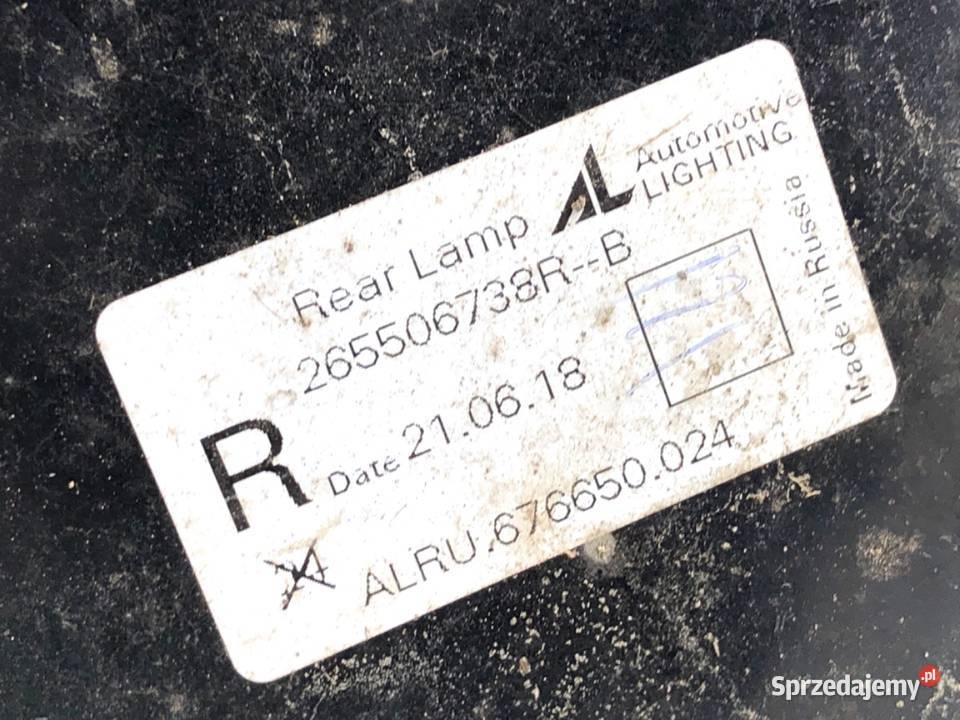 LAMPA PRAWY TYŁ RENAULT CAPTUR I Crossover