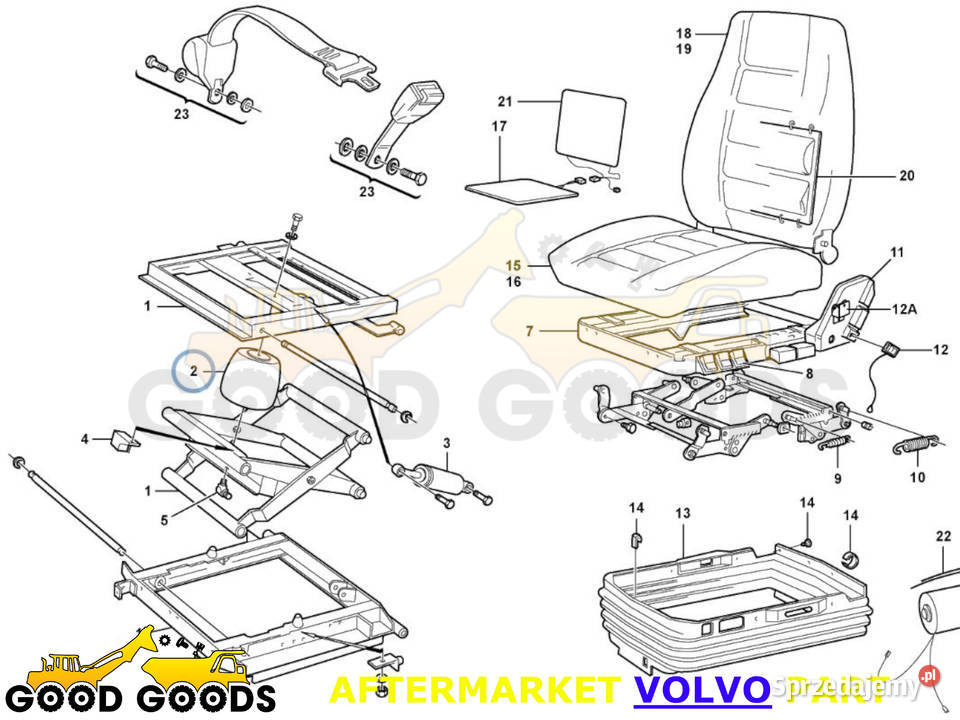 VOLVO MIECH PODUSZKA FOTELA OPERATORA 11707350 Władysławów