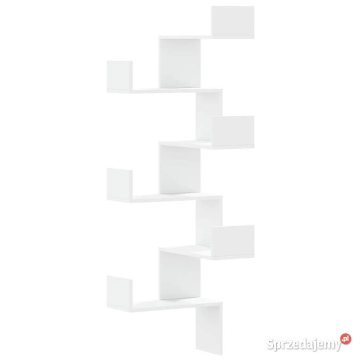 vidaXL Narożna półka ścienna biała 45x45x147 mazowieckie Warszawa