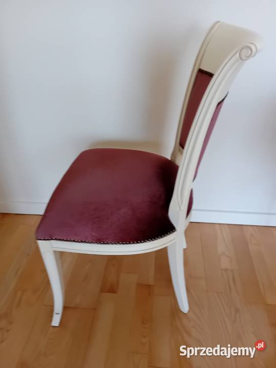 Stylowe krzesła białe tapicerowane mazowieckie Warszawa sprzedam