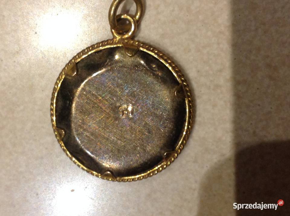 Złoty Secesyjny Medalion Stare ZdjęcieSTARY Nowa Sól
