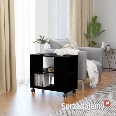 vidaXL Stolik boczny czarny 70x35x55 materiał Warszawa