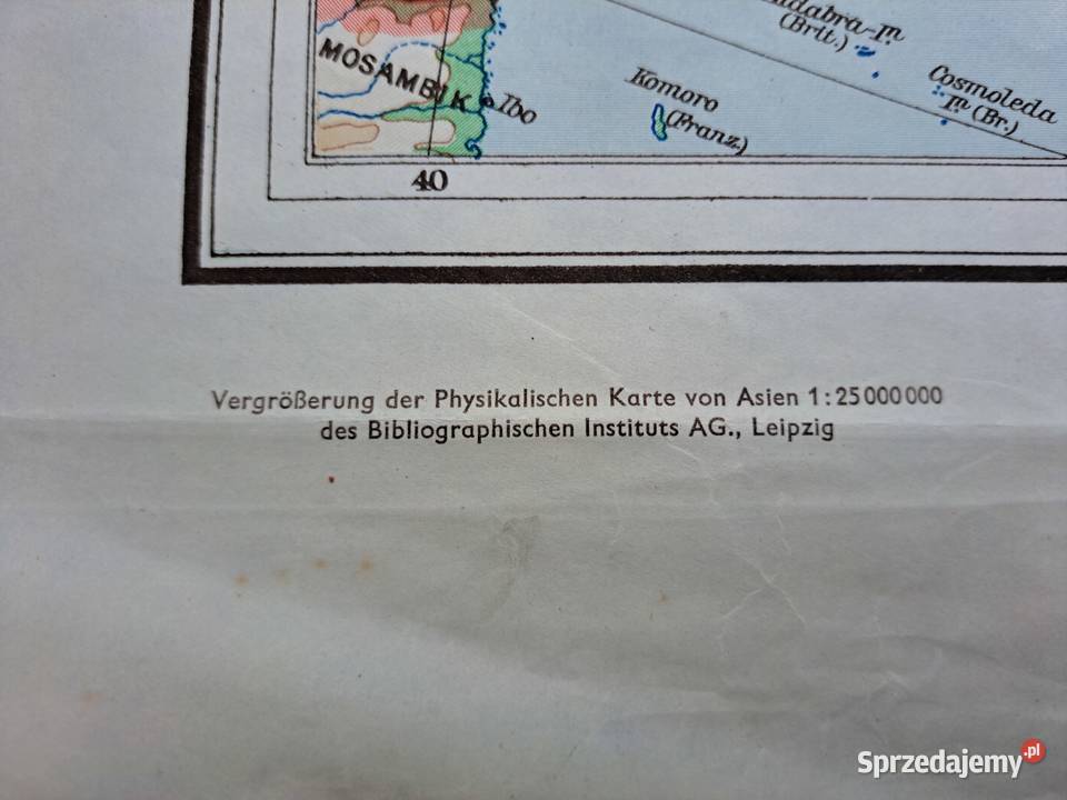 Asien Niemiecka wojskowa mapa Azji 1940 Szklarska Poręba sprzedam