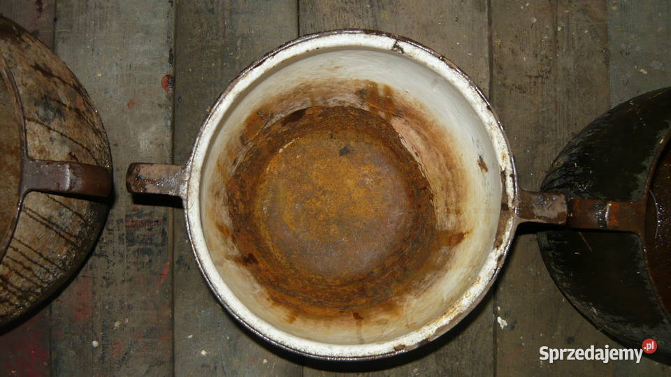 Stary żeliwny garnek żeliwny sagan garnki żeliwn podlaskie Sokółka