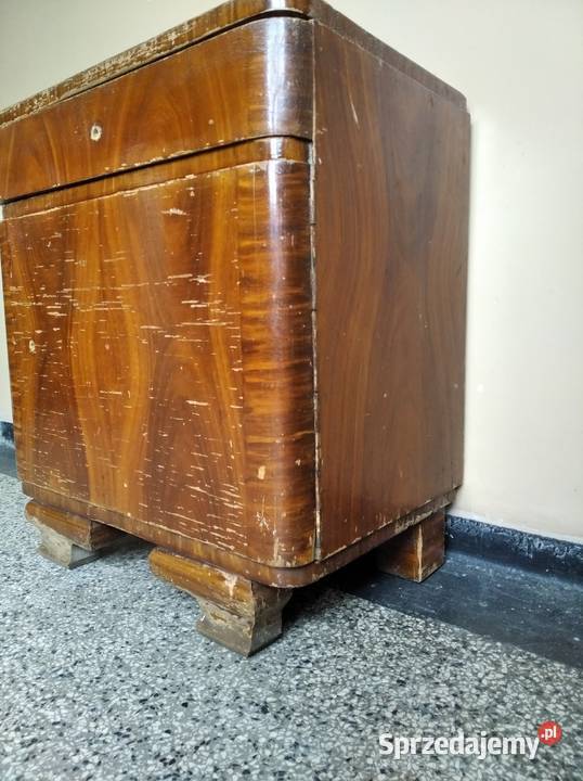 OKAZJA Szafka Nocna Stolik Nocny Drewniana PRL Z 57cm