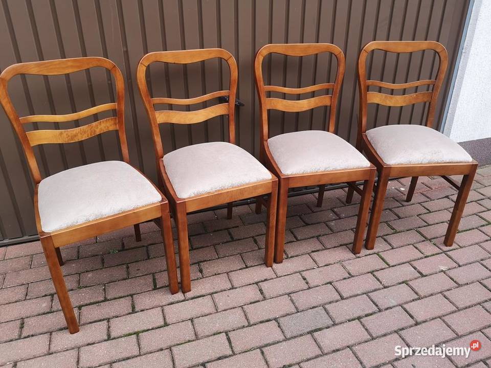 Krzesła ARTDECO Stare Antyk Komplet 4 Sztuki Swarzędz sprzedam