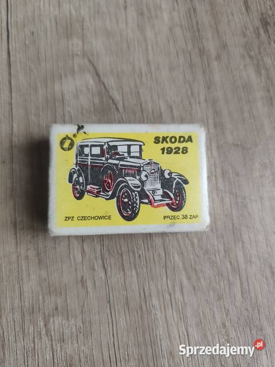 Zabytkowe zapałki Czechowice Skoda 1928 PRL Rzeszów