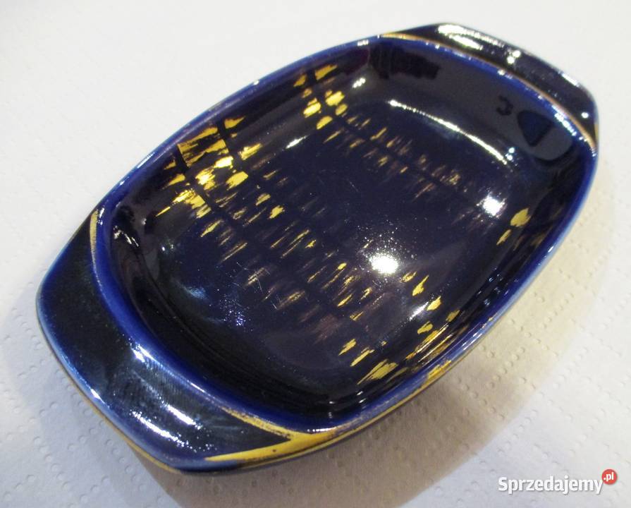 Stara Popielniczka Kobaltowa lata 60 PRL