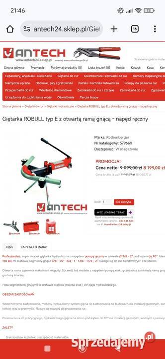 Giętarka hydrauliczna robull rothenbrrger Tarnów