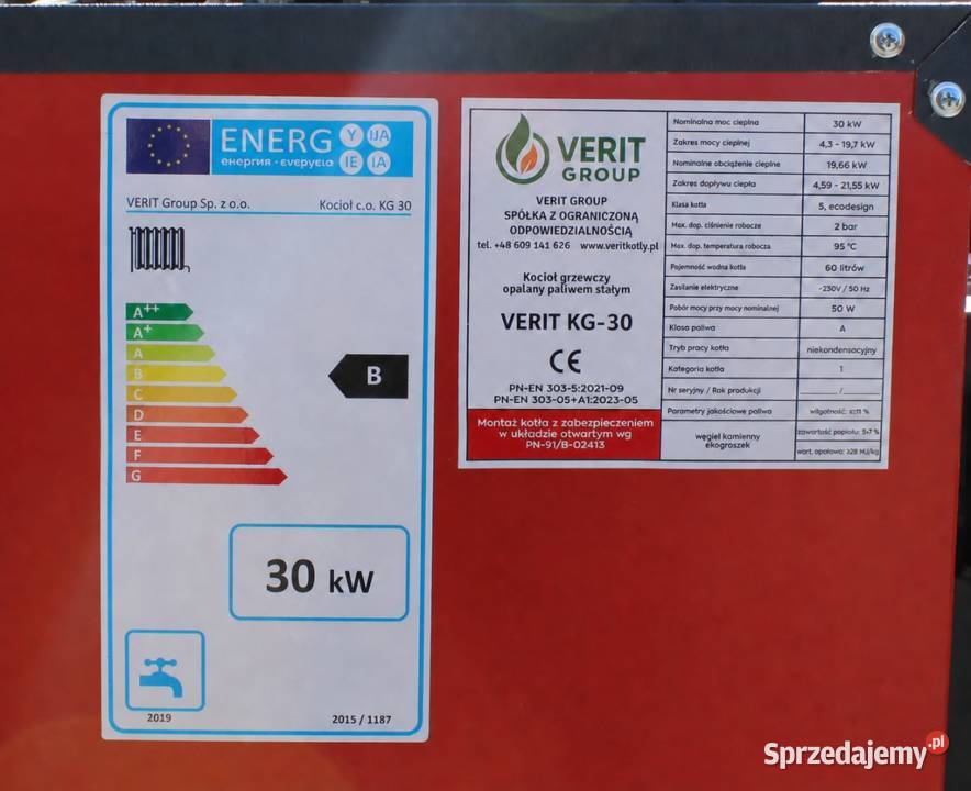 Kocioł 35kW na groszek z podajnikiem atest wielkopolskie Pleszew