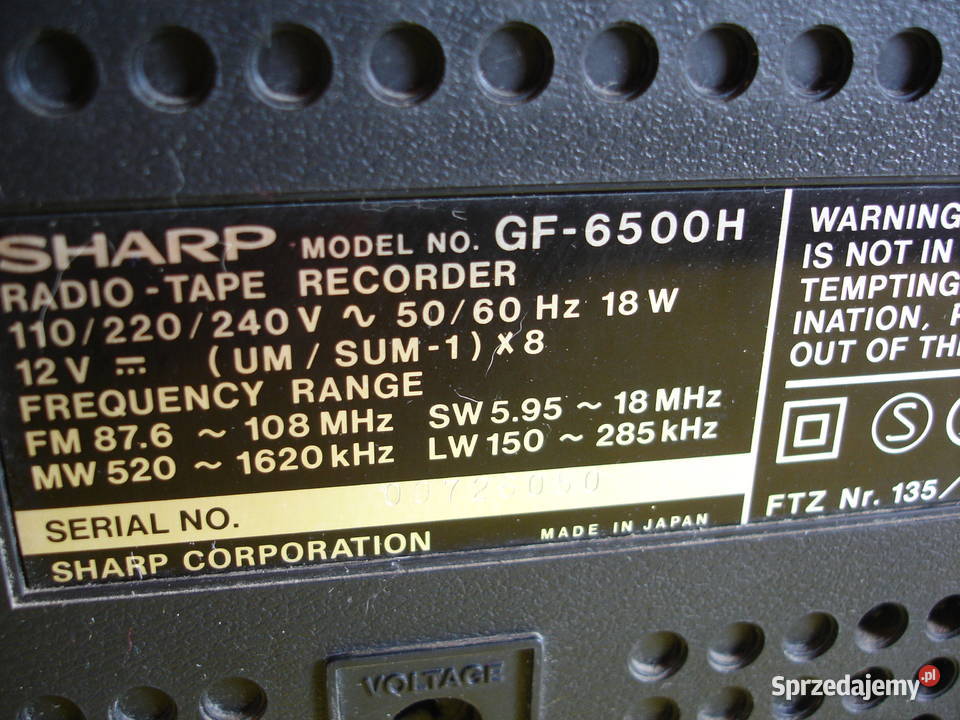 Radiomagnetofon SHARP GF6500 Zielona Góra sprzedam