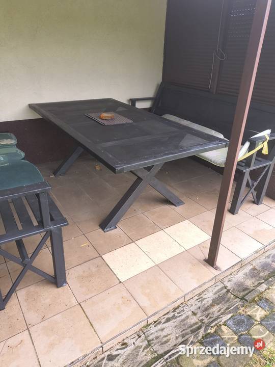 Komplet mebli ogrodowych metalowych ocynk