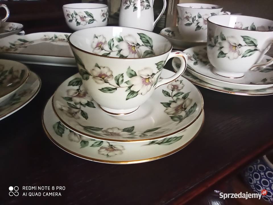 Serwis do herbaty Z kwiatem jabłoniStaffordshire Gdańsk