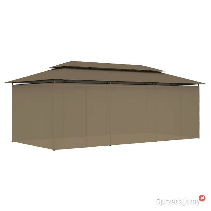 Altana z zasłonami 600x298x270 kolor taupe 180