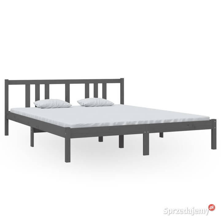 Rama łóżka szara lite drewno 160 x 200 WM814896 Warszawa sprzedam