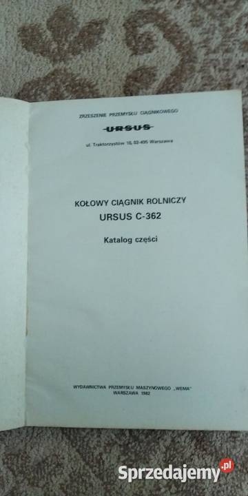 Katalog Ursus C362 oryginał 1982 Lublin