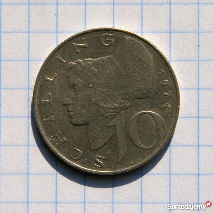 10 SCHILLING 10 SZYLINGÓW 1974 AUSTRIA Numizmatyka lubelskie