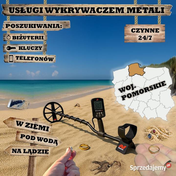 Wykrywacz metali poszukiwanie obrączek pierścionkow w wodzie i na lądzie.