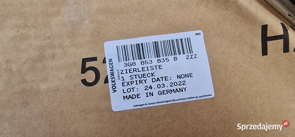 VW ARTEON LISTWA ZDERZAKA TYŁ ŚRODKOWA NOWA lubuskie