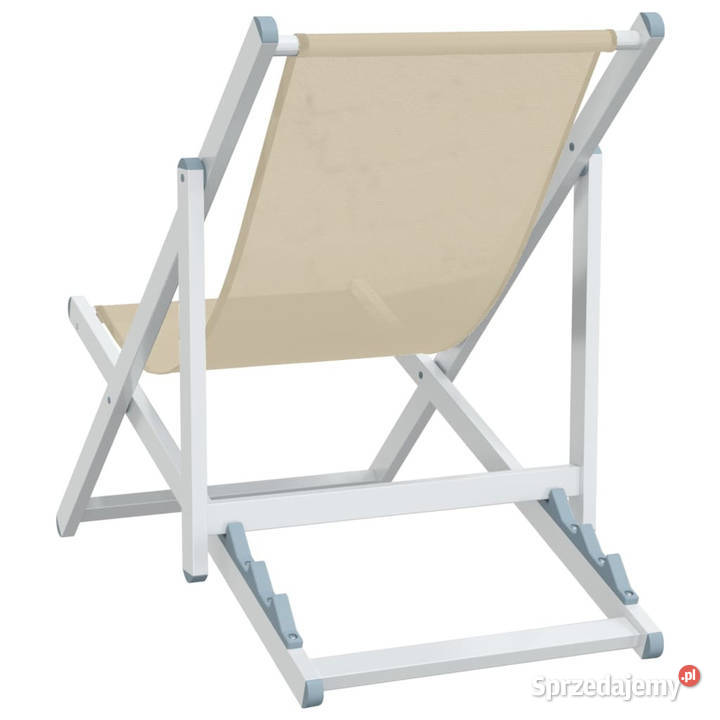 Składane krzesła plażowe 2 kremowe aluminium i mazowieckie Warszawa