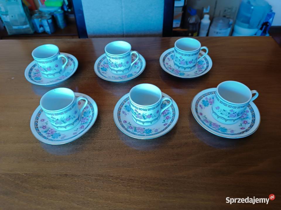 Zestaw 6 filiżanek z podstawkami do mokki Szczyrk