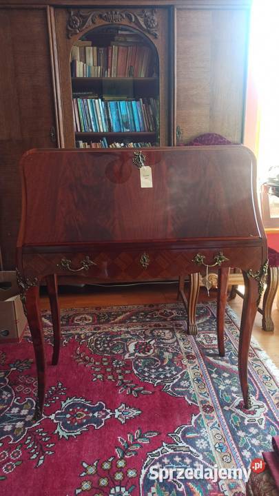 Sekretarzyk Intarsje Okucia Politura Zaokrąglone Gdańsk sprzedam