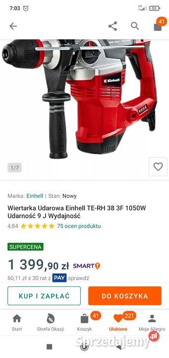 Młotowiertarka einhell terh 38 3F Jasło