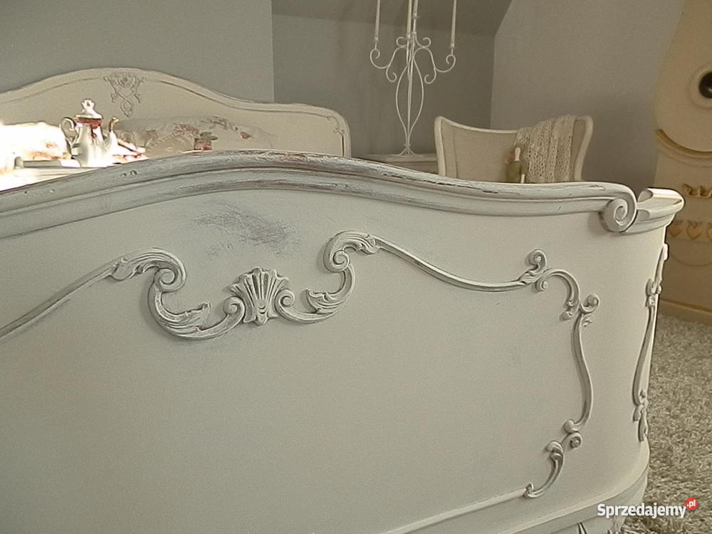 Łóżko shabby chic królewskie ludwikowskie Meble Lubin