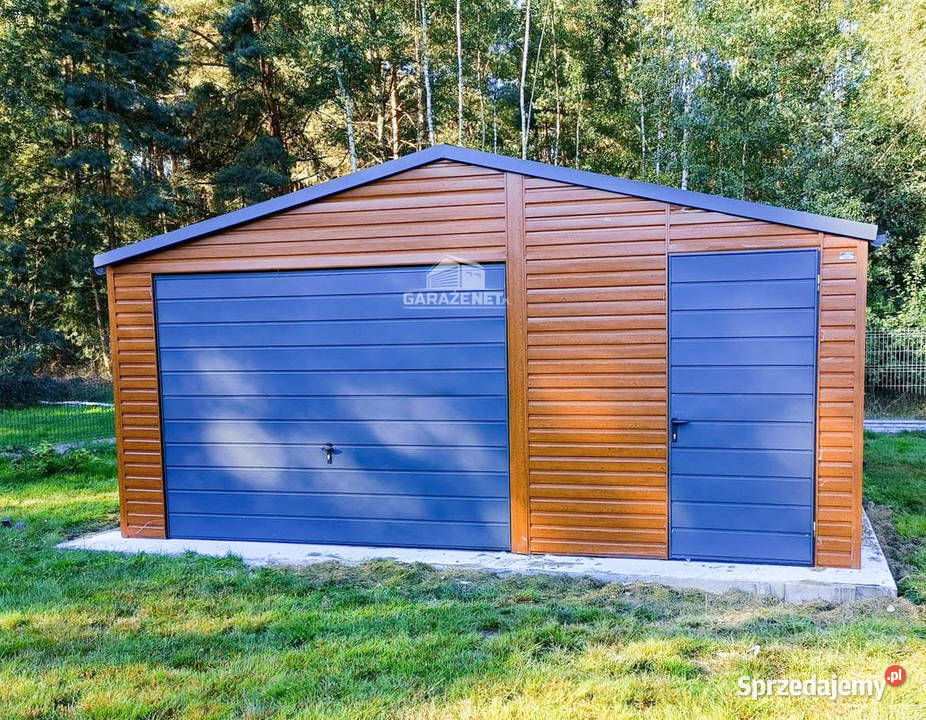 GARAŻ BLASZANY 5m x 6m DWUSPAD BRAMA DRZWI OKNO Łapanów