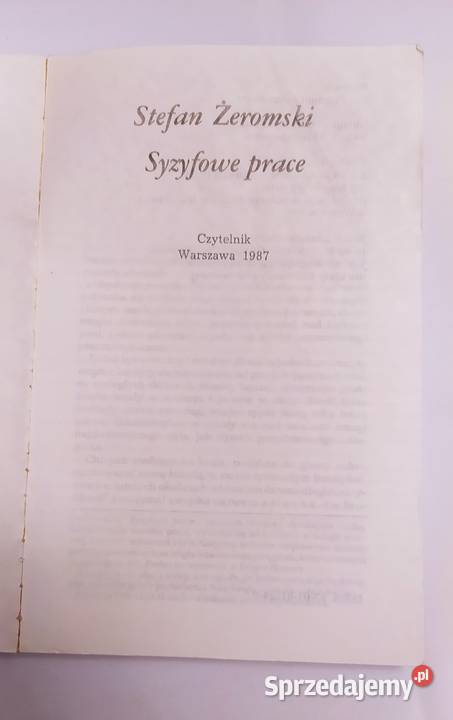 SYZYFOWE PRACE Stefan Żeromski miękka podlaskie Hajnówka