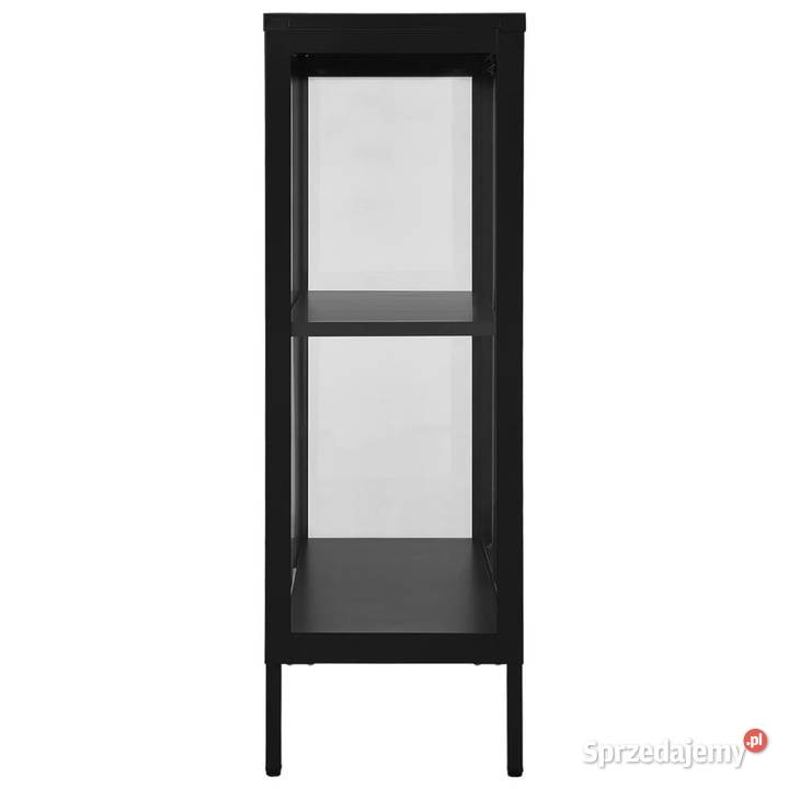 Szafka boczna czarna 75x35x105 stal i szkło Meble mazowieckie Warszawa sprzedam