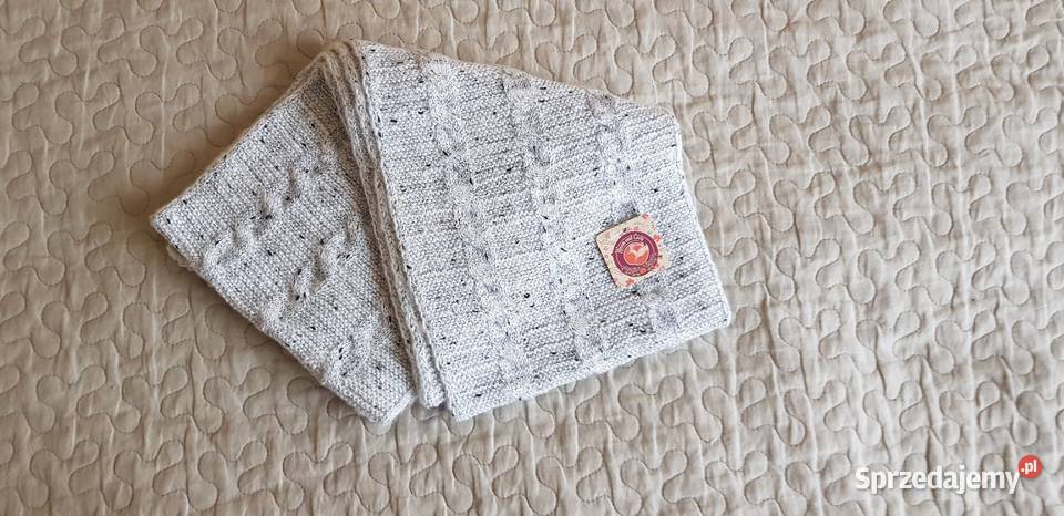 Nowy szalik Warm and Cozy szary melanż Warszawa
