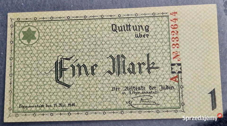 Banknoty Getta 1940 1 Marka x 2 i 50 Pfenig Pozostałe Sosnowiec