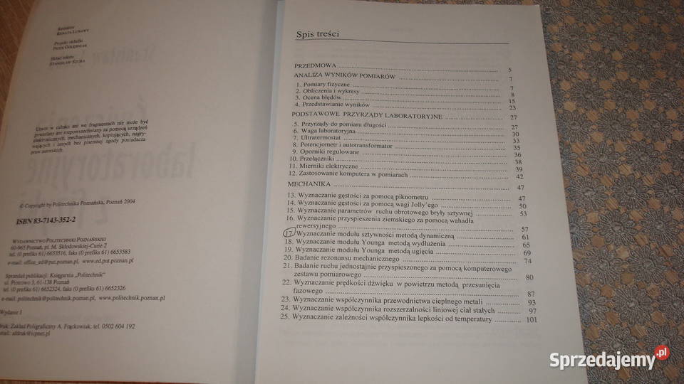 Ćwiczenia laboratoryjne z fizyki Szuba js Osięciny