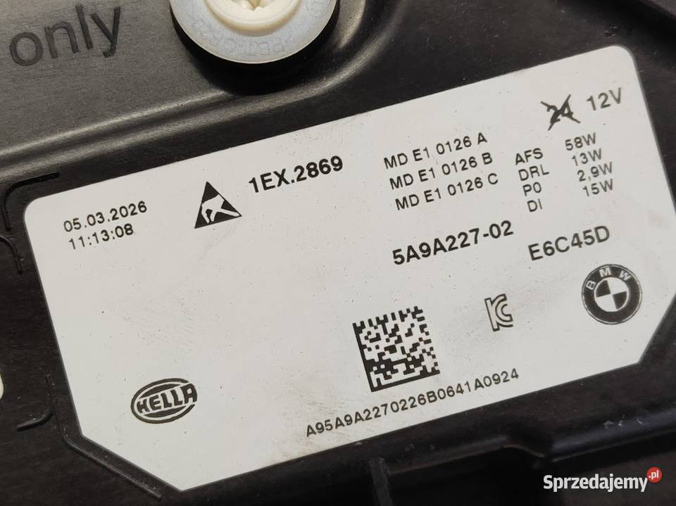 Lampa Lewy Przód Przednia Lewa BMW X1 U11 Full