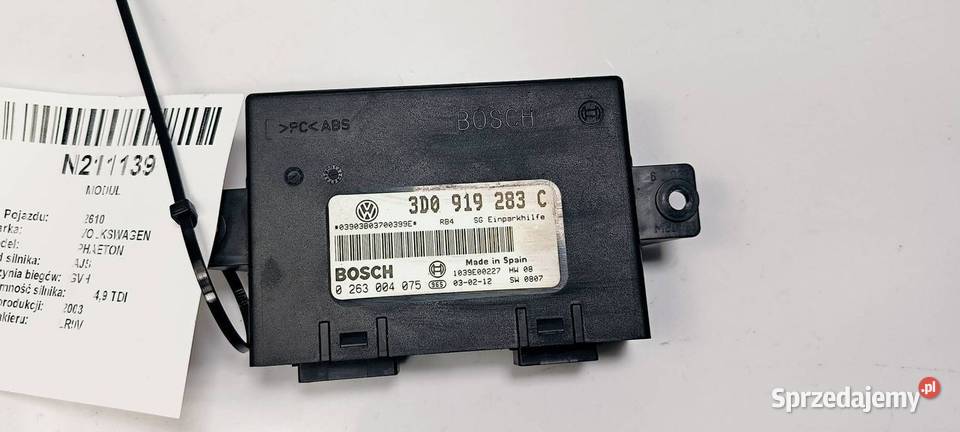 MODUŁ VOLKSWAGEN PHAETON 3D0919283C osobowe Lipno sprzedam