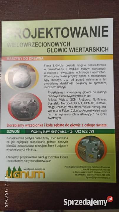 produkcja głowic wiertarskich lignum do różnych Kłodawa