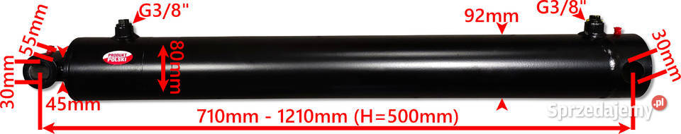 Siłownik Hydrauliczny SMT1G 80x45 SKOK 500 2STR Pozostałe Pozostałe Solec Kujawski